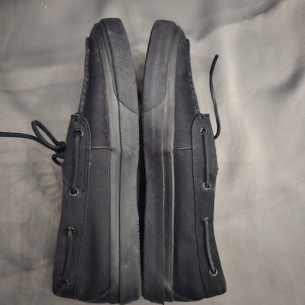 Sperry Mens Black Canvas Boat Shoes 12 - Picture 8 of 9